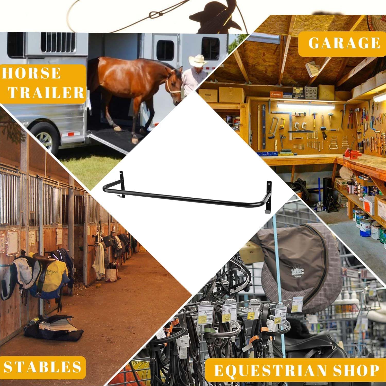 Saddle pad rack wall mount