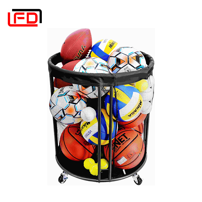 Sports Ball Cart Rolling Sports Cart Metal Sports Equipment Ball Bin with Wheels for Garages, Playgroup, Gym And Schools