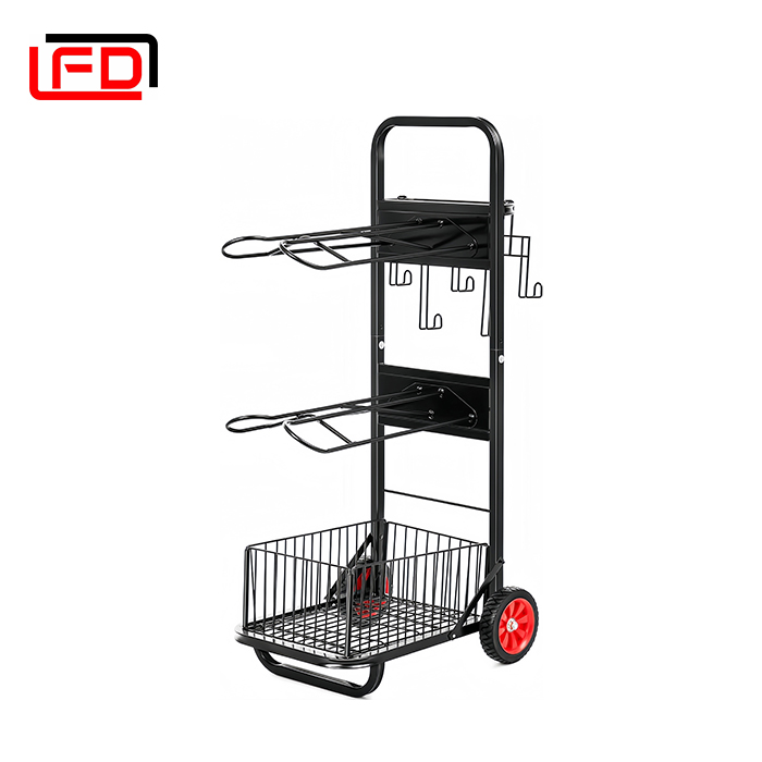 Heavy Duty Horse Equipment Foldable Rolling Saddle Rack Cart with Wheels