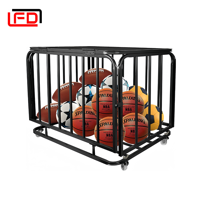 Portable Ball Cart, Canvas Aluminum Alloy Frame Wheeled Ball