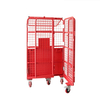 Supermarket Roll Cage Trolley | 3-Sided Collapsible Roll Container with Rolling Wheels & Lockable Gates 