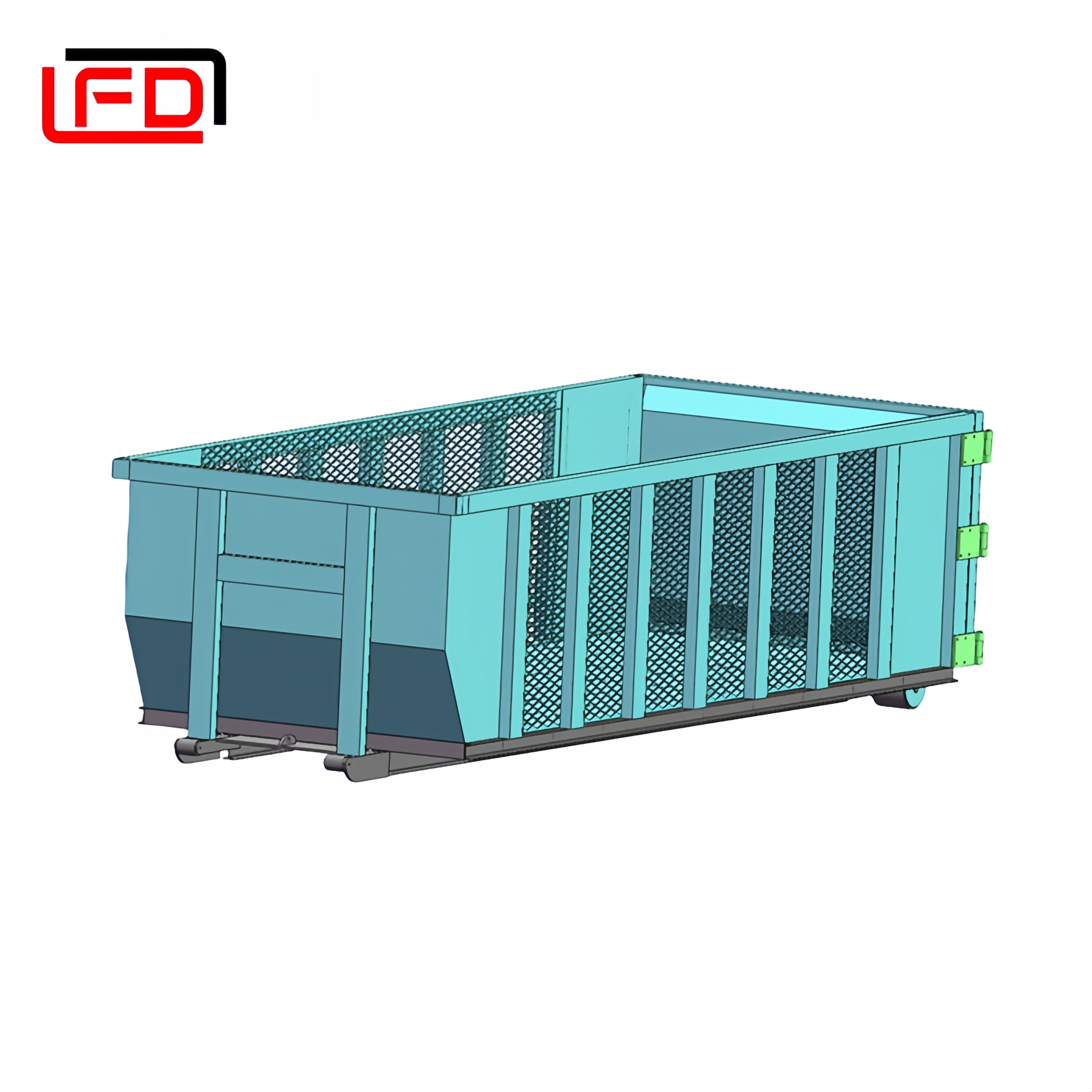 30-Yard Mesh-Sided Roll-Off Dumpster for Cardboard Waste
