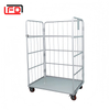 Supermarket Roll Cage Trolley | 3-Sided Collapsible Roll Container with Rolling Wheels & Lockable Gates 