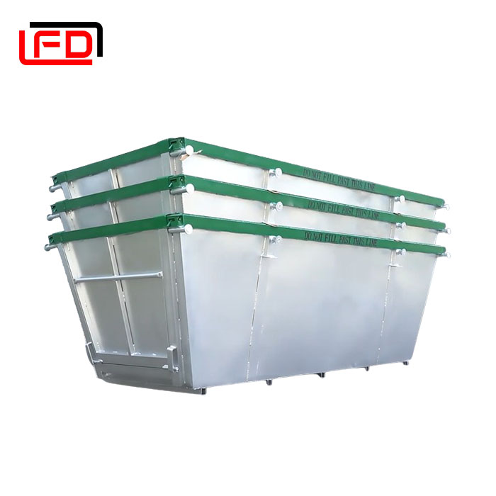 Supplier Custom Galvanised Outdoor Trailer Skip Bins Metal Skip Scrap Bins Recycling Dumpster