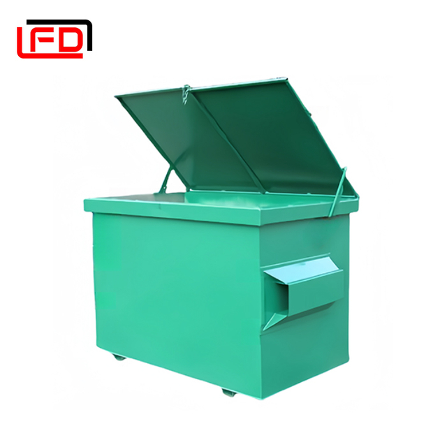 Heavy-Duty Front Load Bin With Lid: Durable Waste Container for Commercial Use 